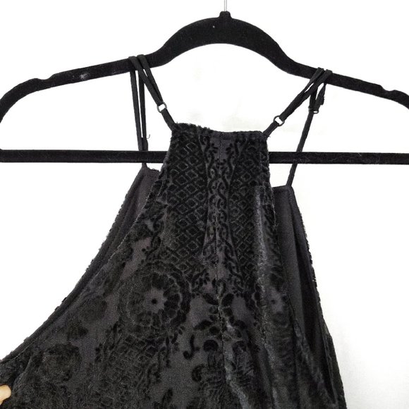 Francesca's Velour Tent Dress Sleeveless Black S - Picture 3 of 6